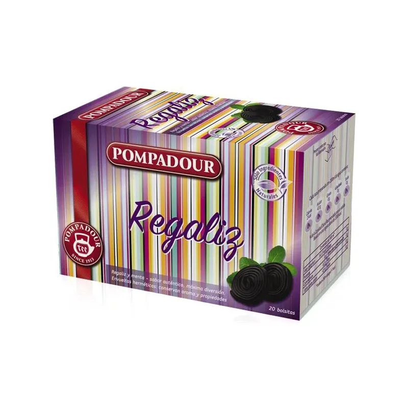 Pompadour Regaliz 20 bolsitas