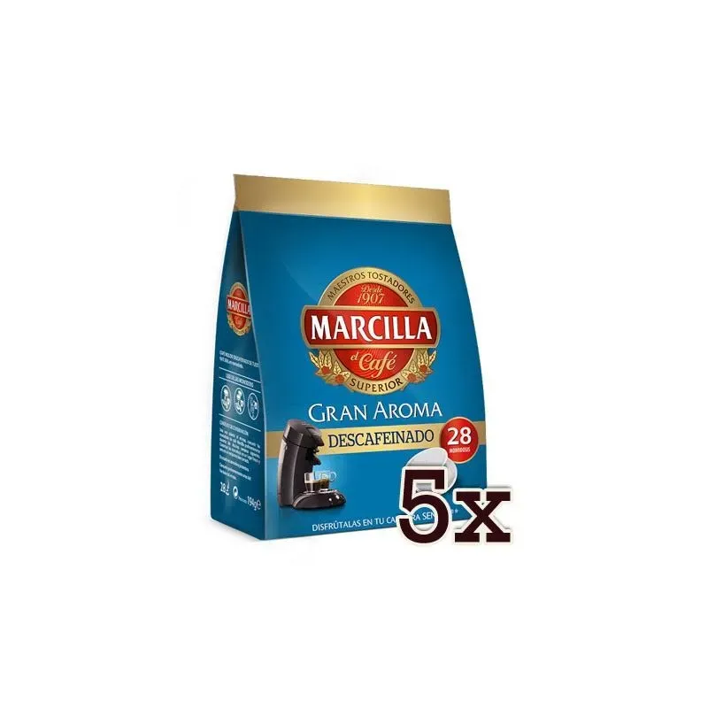 Lote 5 Marcilla 28 monodosis cafe descafeinado para Senseo® Lote 5 Marcilla 28 monodosis cafe descafeinado para Senseo®