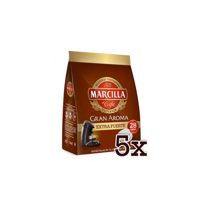 Lote 5 Marcilla 28 monodosis cafe Extra Fuerte para Senseo®