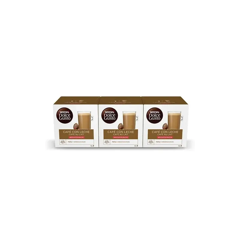 NESCAFÉ® Dolce Gusto® Café con Leche Descafeinado x 3, 48 Cápsulas NESCAFÉ® Dolce Gusto® Café con Leche Descafeinado x 3, 48 Cápsulas
