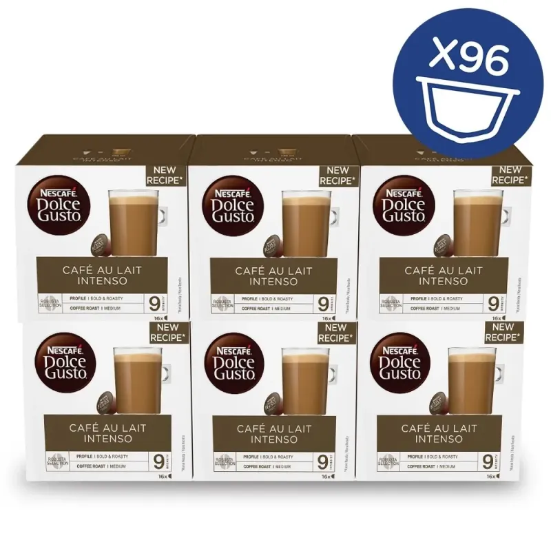 NESCAFÉ® Dolce Gusto® Café con Leche Intenso x 6, 96 Cápsulas NESCAFÉ® Dolce Gusto® Café con Leche Intenso x 6, 96 Cápsulas