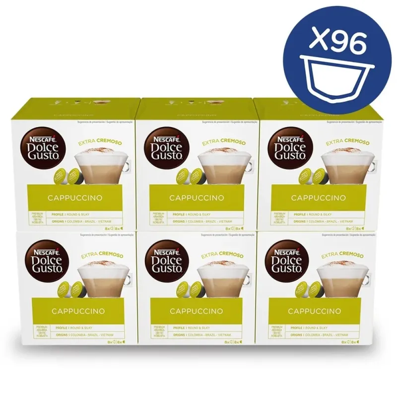 NESCAFÉ® Dolce Gusto® Dolce Gusto Cappuccino x 6, 96 Cápsulas NESCAFÉ® Dolce Gusto® Dolce Gusto Cappuccino x 6, 96 Cápsulas