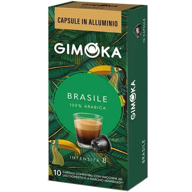 Gimoka Brasile Aluminio 10 cápsulas compatibles Nespresso® Gimoka Brasile Aluminio 10 cápsulas compatibles Nespresso®