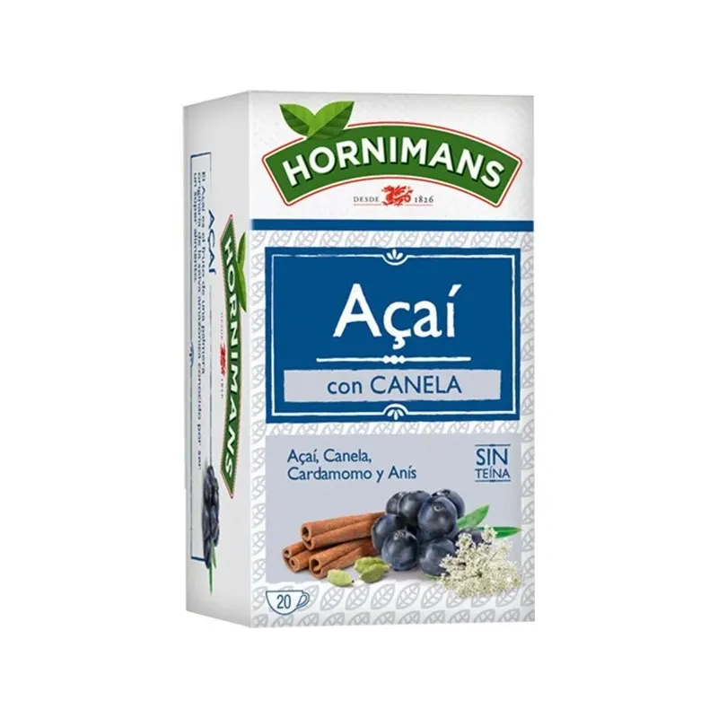 Hornimans Infusión de Açai, canela, cardamomo y anís sin teína estuche 20 bolsitas Hornimans Infusión de Açai, canela, cardamomo y anís sin teína estuche 20 bolsitas