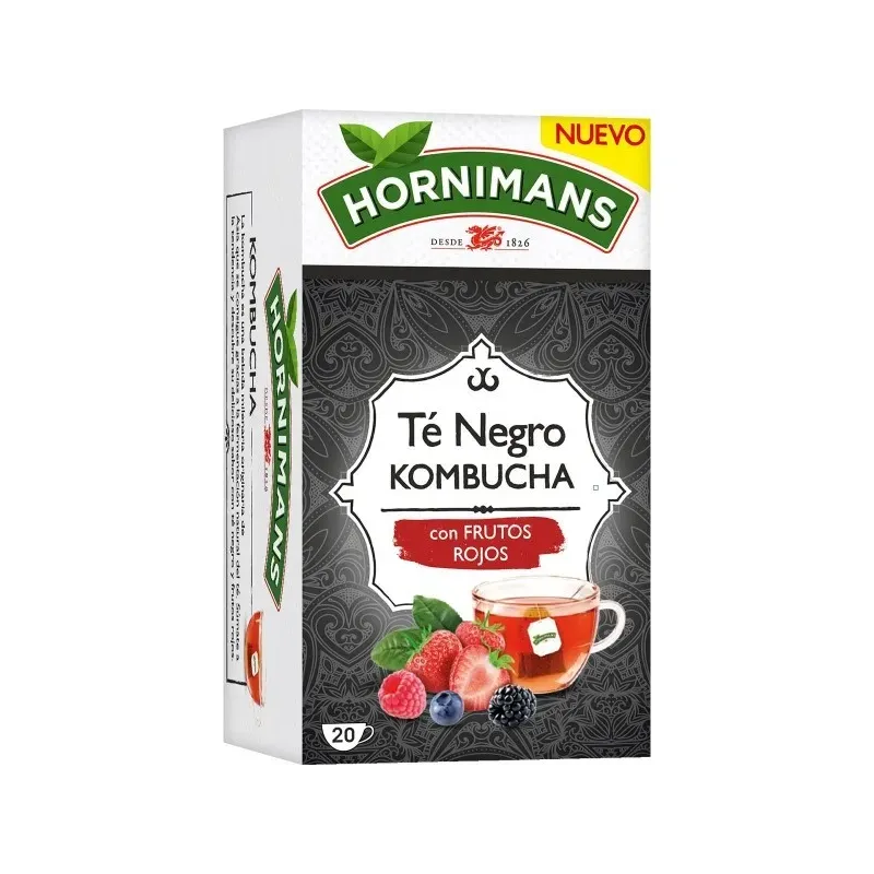 Hornimans Té negro kombucha con frutos rojos 20 bolsitas Hornimans Té negro kombucha con frutos rojos 20 bolsitas