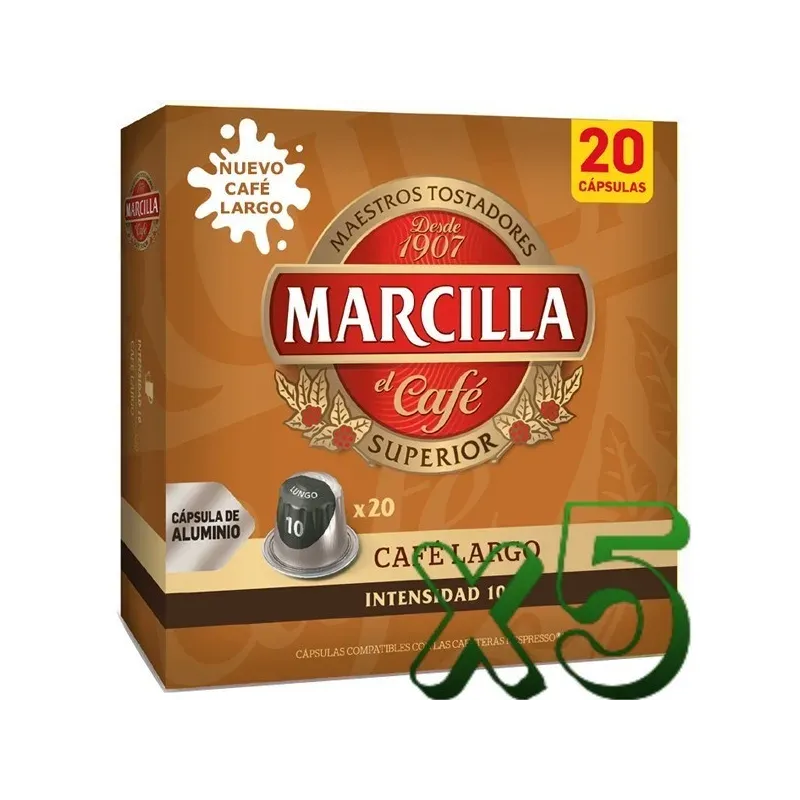 Marcilla Café Largo 100 Cápsulas Compatibles Nespresso®