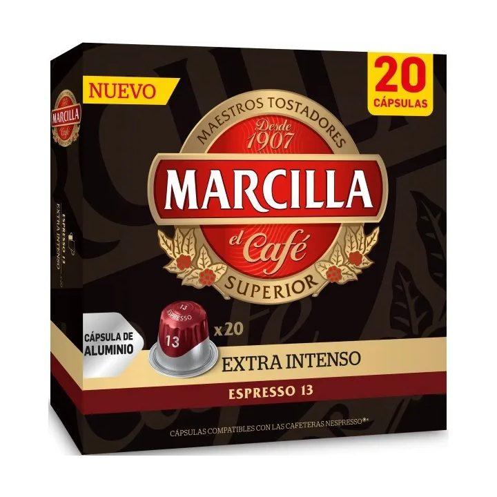 Marcilla Extra Intenso 20 Cápsulas Compatibles Nespresso®