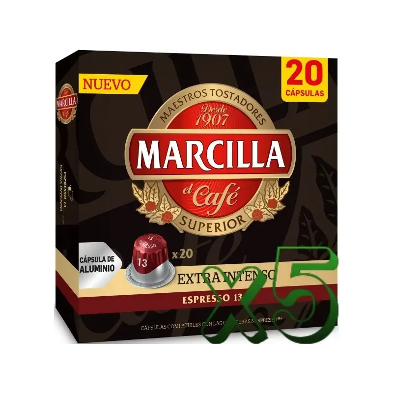 Marcilla Extra Intenso 100 Cápsulas Compatibles Nespresso® Marcilla Extra Intenso 100 Cápsulas Compatibles Nespresso®