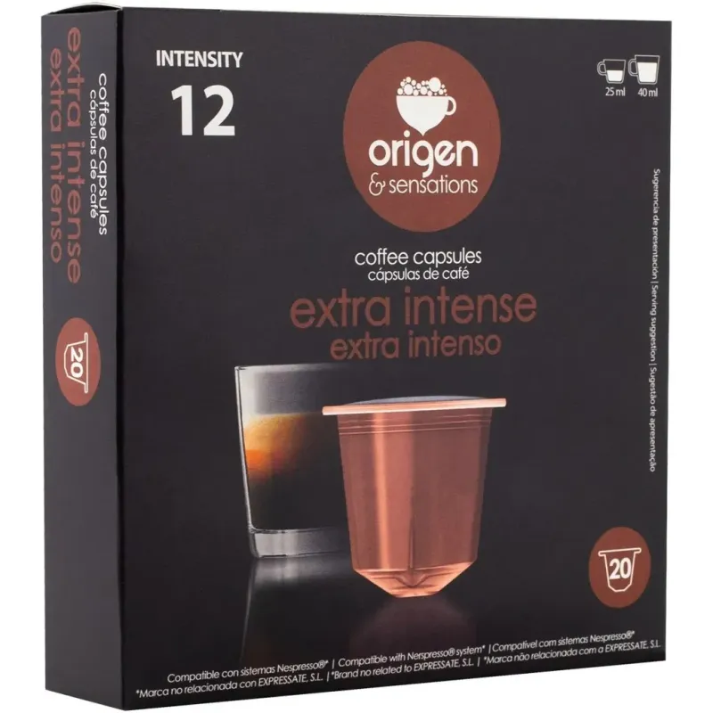 Extra intense Origen Sensations 20 cápsulas compatibles Nespresso®* Extra intense Origen Sensations 20 cápsulas compatibles Nespresso®*