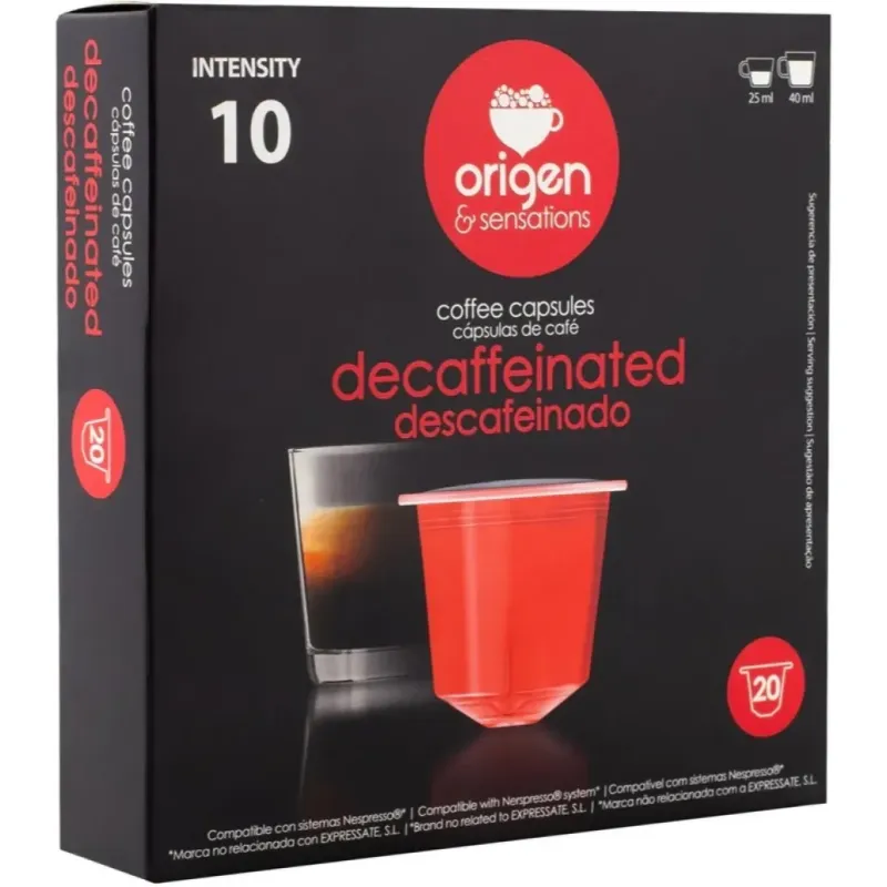 Descafeinado Origen Sensations 20 cápsulas compatibles Nespresso®* Descafeinado Origen Sensations 20 cápsulas compatibles Nespresso®*