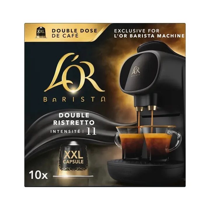 Café Double Ristretto intensidad 11 estuche 10 cápsulas XXL exclusivas para máquinas L'OR Barista