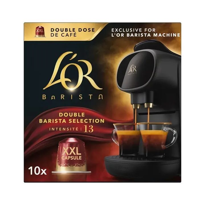 Café Double Barista Selection intensidad 13 estuche 10 cápsulas XXL exclusivas para máquinas L'OR Barista