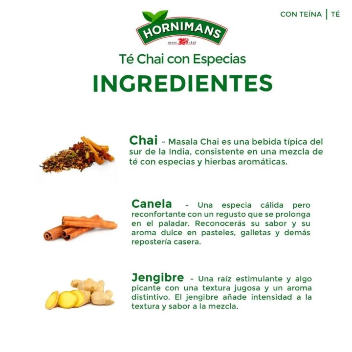 Hornimans Té Chai con Especias estuche 20 bolsitas