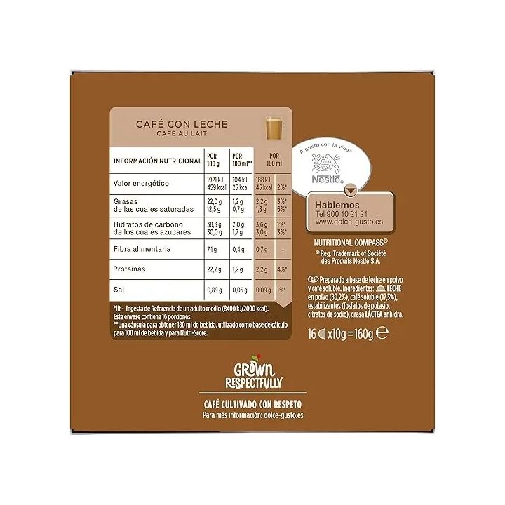 NESCAFÉ® Dolce Gusto® Café con Leche 16 Cápsulas