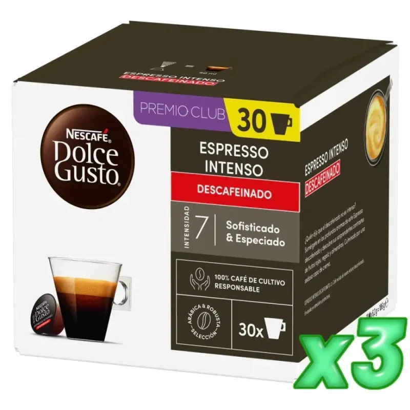 Nescafé Dolce Gusto Espresso Intenso Descafeinado 90 cápsulas Nescafé Dolce Gusto Espresso Intenso Descafeinado 90 cápsulas