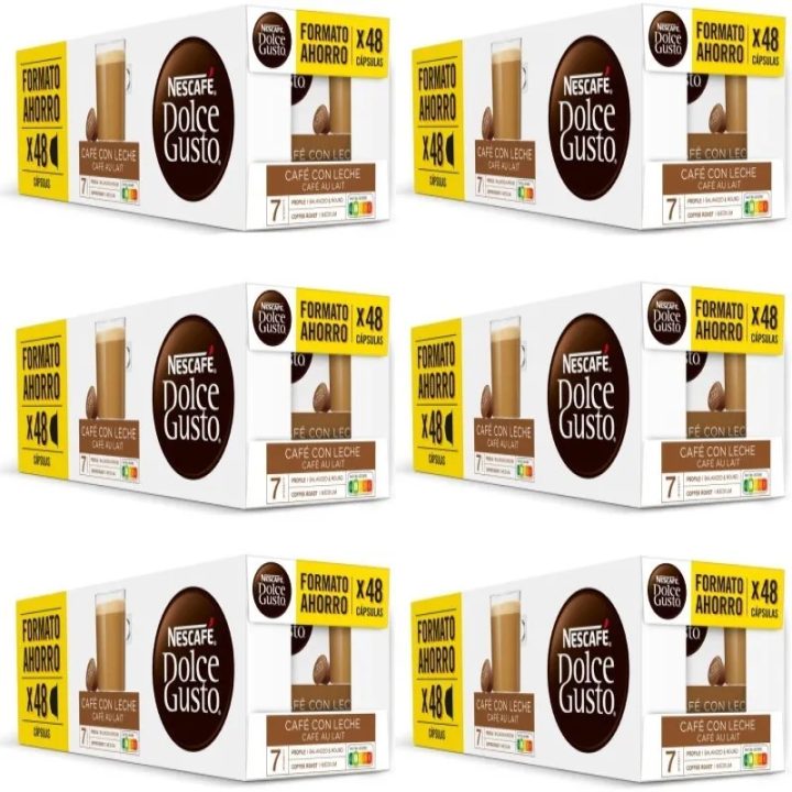 Pack 18 Dolce Gusto Café con Leche en Formato Ahorro