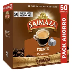 SAIMAZA Café Espresso Fuerte pack ahorro 50 cápsulas compatibles Nespresso