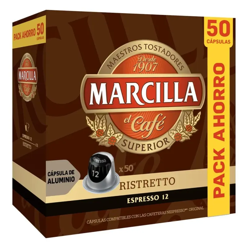 MARCILLA Café Espresso Ristretto pack ahorro 50 cápsulas compatibles Nespresso MARCILLA Café Espresso Ristretto pack ahorro 50 cápsulas compatibles Nespresso