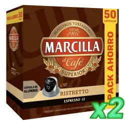 Pack 100 Cápsulas Marcilla Ristretto Compatibles Nespresso®