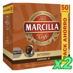 Pack 100 Cápsulas Marcilla Intenso Compatibles Nespresso®