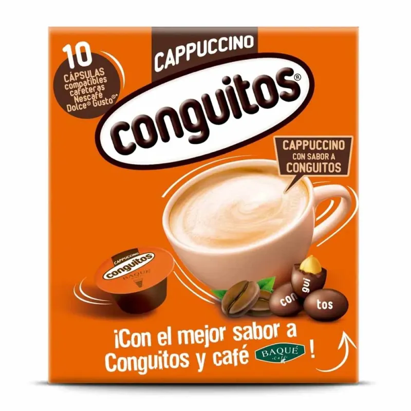 Cappuccino Conguitos Baqué 10 cápsulas compatibles Dolce Gusto Cappuccino Conguitos Baqué 10 cápsulas compatibles Dolce Gusto