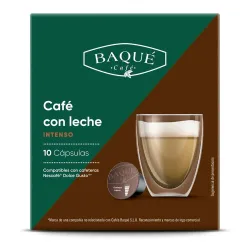 Café con Leche Intenso Baqué 10 cápsulas compatibles Dolce Gusto