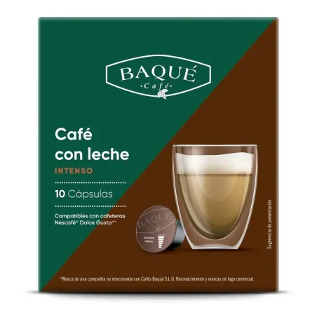 Café con Leche Intenso Baqué 10 cápsulas compatibles Dolce Gusto