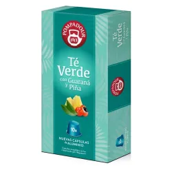 Té Verde con Guaraná y Piña Pompadour 10 cápsulas compatibles Nespresso®