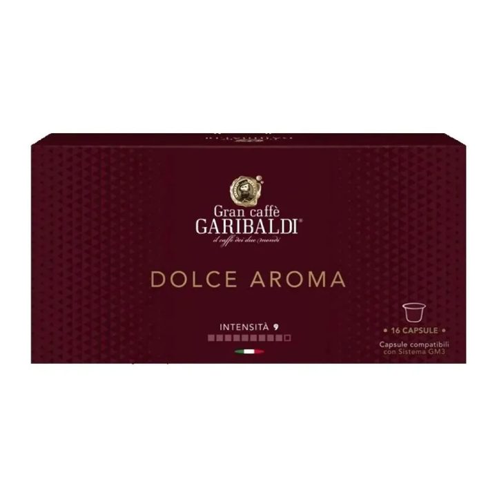 Garibaldi Dolce Aroma 16 cápsulas compatible con el sistema GM3