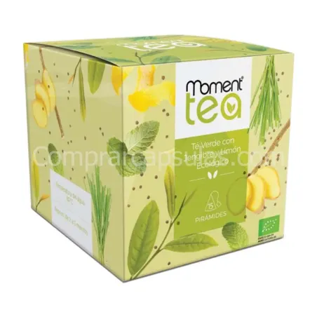 MOMENT TEA Té Verde con Jengibre y Limón Ecológico 15 Piramides