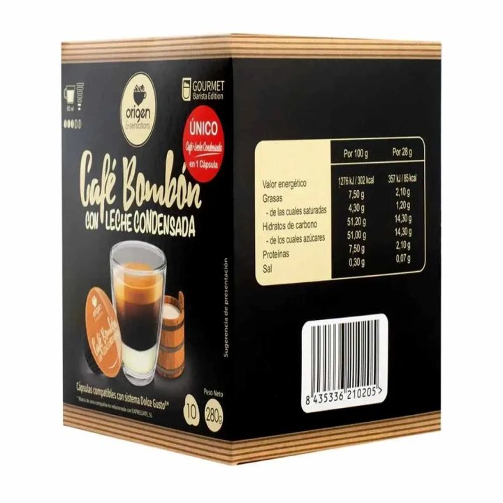 Café Bombón con leche condensada 10 Cápsulas Compatibles Dolce Gusto®*