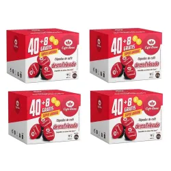 Pack 4 unidades Café Siena Descafeinado 40+8 Cápsulas Compatibles Dolce Gusto®*