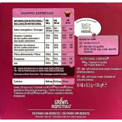 Valor nutricional Doppio Dolce Gusto
