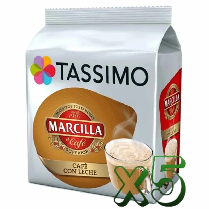 Lote 5 unidades Tassimo Marcilla Café con Leche Lote 5 unidades Tassimo Marcilla Café con Leche
