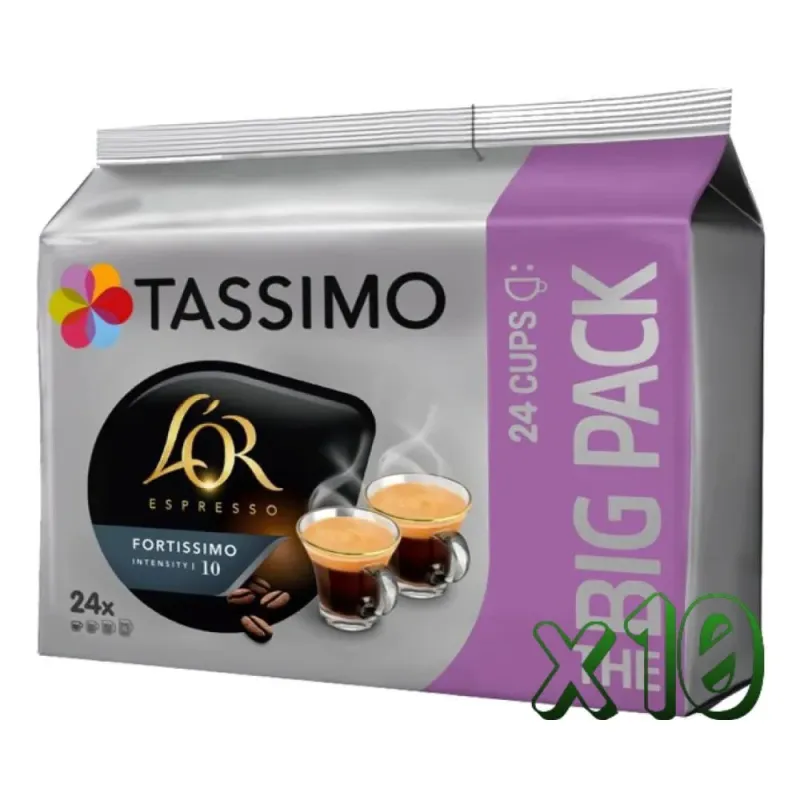 Lote 10 Tassimo L'OR Espresso Fortissimo Familiar 24 TD Lote 10 Tassimo L'OR Espresso Fortissimo Familiar 24 TD