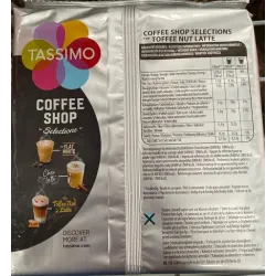 Valor energético de Tassimo Coffe Shop Toffe Nut Latte 8
