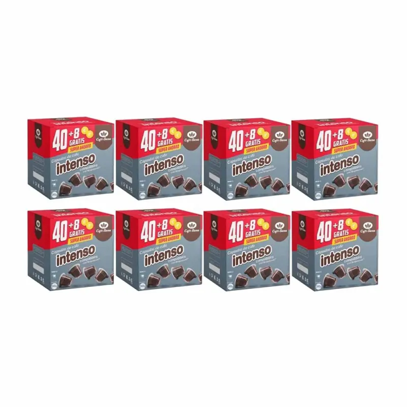 Pack 8 unidades Café Siena Intenso 40+8 Cápsulas Compatibles Nespresso®* Pack 8 unidades Café Siena Intenso 40+8 Cápsulas Compatibles Nespresso®*