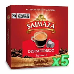 Pack 5 Saimaza Descafeinado 100 Cápsulas Compatibles Nespresso®
