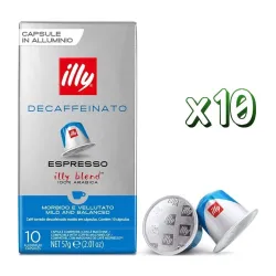 illy Descafeinado 10 x 10, 100 Cápsulas Compatibles Nespresso®*