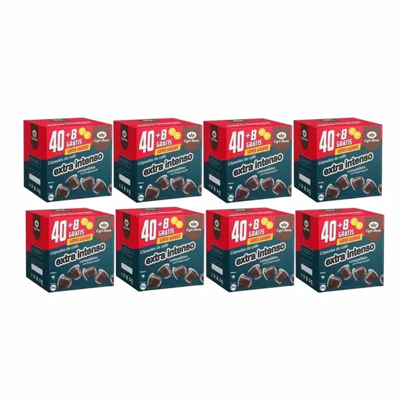 Pack 8 unidades Café Siena Extra Intenso 40+8 Cápsulas CompatibleS Nespresso®* Pack 8 unidades Café Siena Extra Intenso 40+8 Cápsulas CompatibleS Nespresso®*