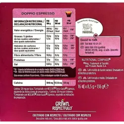 Valor energetico Doppio Espresso  Dolce Gusto 3 cajas de 16 unidades Vietnam y Sudamerica