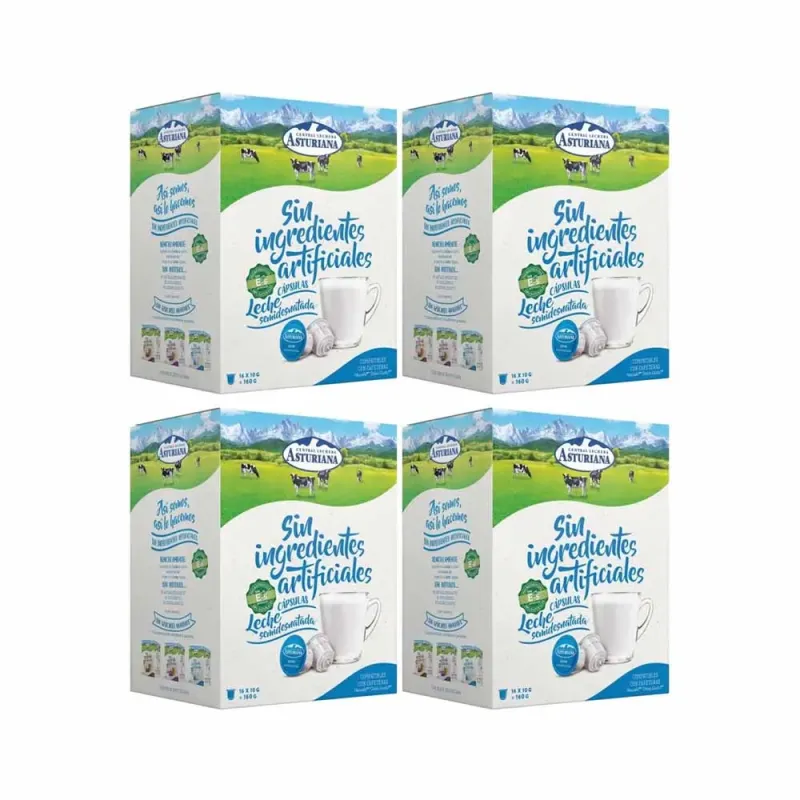 Lote x 4 Leche Semidesnatada Central Lechera Asturiana Compatibles Dolce Gusto®*