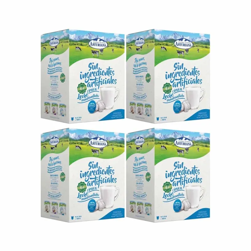 Lote x 4 Leche Semidesnatada Central Lechera Asturiana Compatibles Dolce Gusto®*