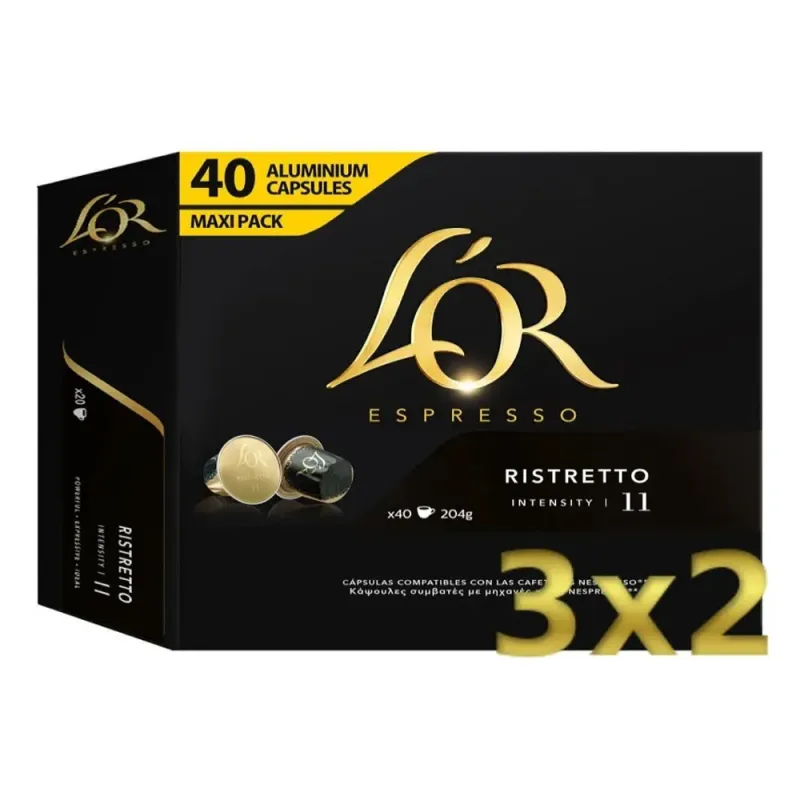 L'OR Espresso Ristretto 120 cápsulas 3x2 Compatibles Nespresso®