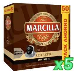 Pack 250 Cápsulas Marcilla Ristretto Compatibles Nespresso®