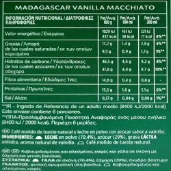 Valor energético Latte Vainilla Madagascar Starbucks