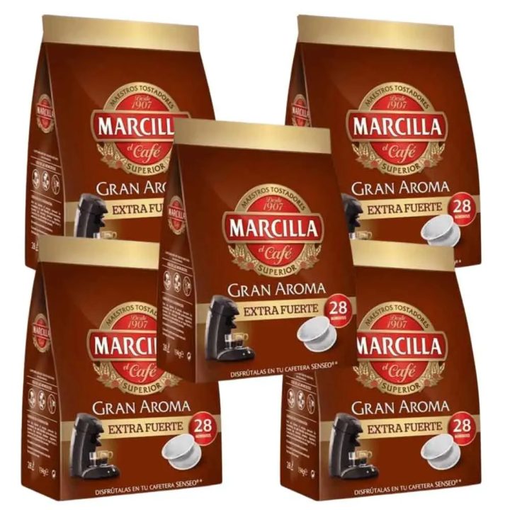 Lote 5 Marcilla 28 monodosis cafe Extra Fuerte para Senseo®