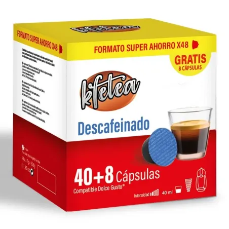 Descafeinado Kfetea 48 cápsulas, Formato Super Ahorro compatible Dolce gusto