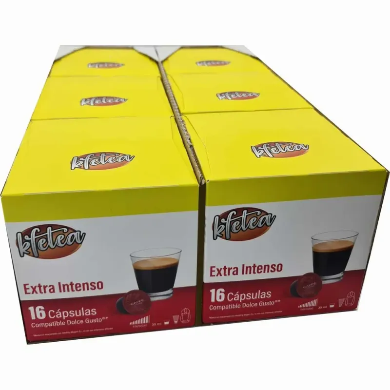 Extra Intenso Kfetea 6 cajas de 16 capsulas compatibles Dolce Gusto Extra Intenso Kfetea 6 cajas de 16 capsulas compatibles Dolce Gusto