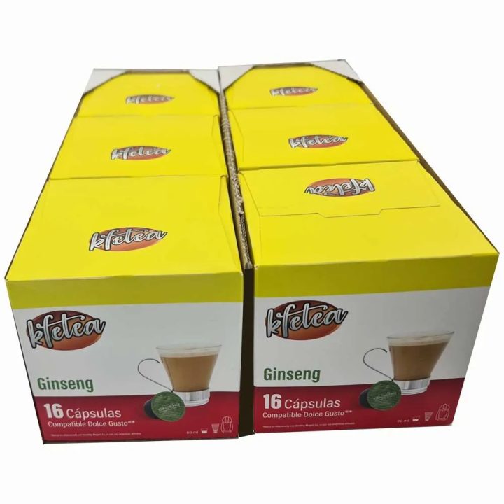 Ginseng Kfetea 6 cajas de 16 capsulas compatibles Dolce Gusto